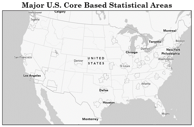 Major U.S. Core Based Statistical Areas