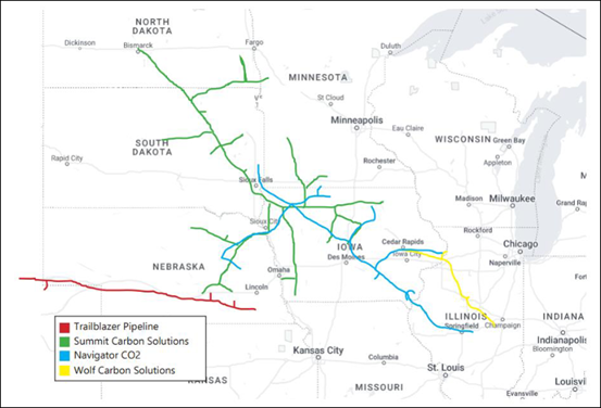 Carbon Pipeline map